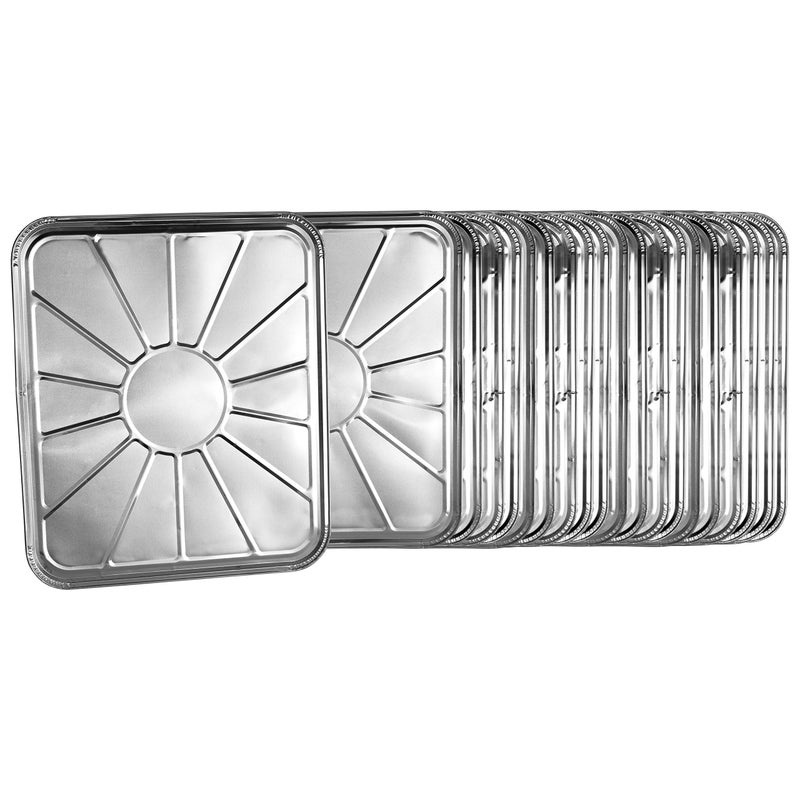 Plasticpro Disposable Foil oven liner Reusable Oven Drip Pan - Tray for Cooking and Baking Pack of 20 - Image 1